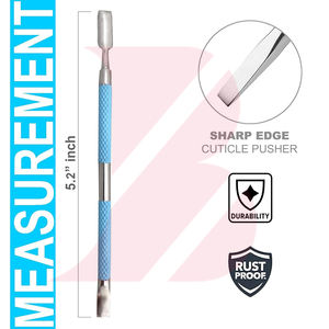 Empujador de Cutículas Azul Cielo con Agarre Suave, Herramienta de Doble Cara con Borde Afilado en Forma de Cuchara, Empujador y Removedor de Cutículas de Doble Extremo, Limpiador de Cutículas - Product Image 2