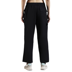 Pantalones Cargo de Cintura Alta para Mujer, Color Negro Sólido, Corte Holgado, con Bolsillos, Estilo Casual, para Primavera - Product Image 2
