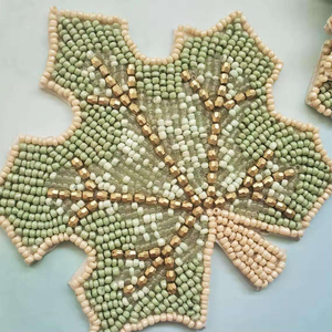 Designer <b>Beaded</b> <b>Coaster</b> Set Heat Resistant Table Mats for Cups And Glasses At Best Price - Product Image 2