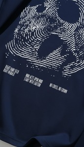 <b>Men</b> Oversized Graphic T-<b>Shirt</b> Navy <b>Skull</b> Graphic Back Print Streetwear Custom OEM Wholesale - Product Image 2