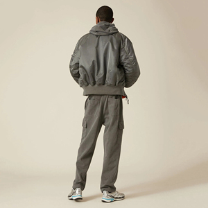 Chaqueta Bomber Personalizada para Hombre, Fabricada en Fábrica, Tela de PU de Alta Calidad, Ligera, con Cierre, Chaqueta de Invierno con Capucha, Precio al por Mayor - Product Image 2