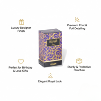 Boîte de parfum de luxe Rizaaji |   Emballage de parfum décoratif haut de gamme |   Boîte cadeau au design arabe élégant pour la marque de parfum Attar Oud