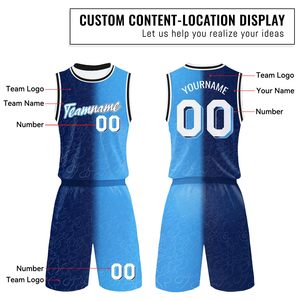 Uniforme de Baloncesto Personalizado con Degradado Azul, Diseñado para Movimiento y Ventilación, Corte Moderno - Product Image 2