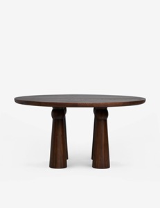 Antique Design <b>Solid</b> <b>Wood</b> <b>Round</b> <b>Dining</b> <b>Table</b> Modern Wooden <b>Dining</b> Room Furniture With Dark Brown Finishing for Home Hotel Villa - Product Image 3