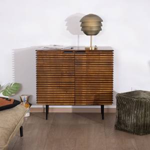 Vandana Royal Detail Pequeña unidad de almacenamiento baja en madera de teca y mango Sheffield - Product Image 1