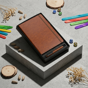 Aurelux Vintage PU Leather Cover A5 Multicolor Premium Case Bound 192 Pages Notebook Gift Set Business Writing Custom Logo - Product Image 5