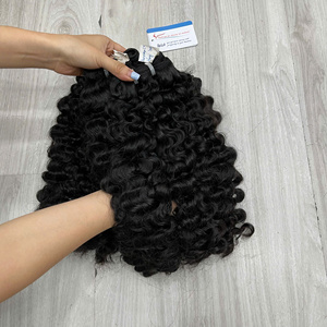 Extensiones de cabello natural en trama de color natural, cabello rizado birmano al vapor, listas para enviar, cabello vietnamita virgen. - Product Image 3