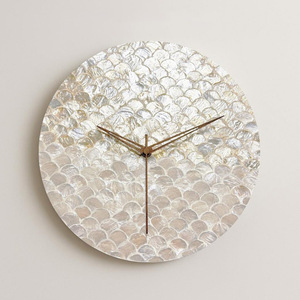 Big mosaic pearl shell inlaid <b>wall</b> clocks competitive price natural mother of pearls clock - Product Image 6