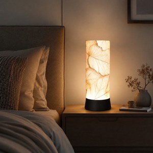 Lámpara de Mesa LED Decorativa con Pantalla con Estampado de Hojas, Luz Cálida, Lámpara de Noche para Mesa de Noche, Lámpara de Escritorio Moderna, Decoración para el Hogar, Sala de Estar, Dormitorio - Product Image 3