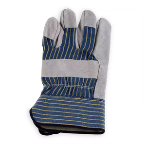 Guantes de Trabajo de Cuero con Puño a Rayas Púrpuras, Resistentes a la Abrasión, Antideslizantes en las Puntas de los Dedos, Guantes de Seguridad de Uso General - Product Image 4