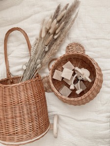 Panier de rangement rond en osier fait main, étagère en rotin naturel écologique, multifonctionnel et moderne, fabriqué à Hanoï - Product Image 6