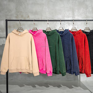 Sudadera personalizada en blanco unisex algodón 355 Gsm de gran tamaño Boxy Fit sudadera hombres Sun Fade lavado recortado angustioso logotipo personalizado Sudadera con capucha - Product Image 2