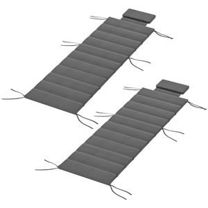 Set di Due Cuscini Grigi per Sedie da Esterno, Cuscino Pieghevole per Sdraio e Cuscino Decorativo - Product Image 5