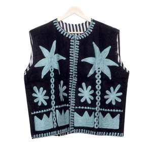 Gilet sans manches pour femme, style indien vintage, en coton brodé floral, décontracté, respirant, écologique, pour l'été et l'hiver, idéal pour demoiselle d'honneur - Product Image 5