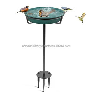 Soporte moderno de metal para bebedero de pájaros, para decoración de jardín exterior, construcción robusta, acabado resistente a la intemperie, uso duradero. - Product Image 1