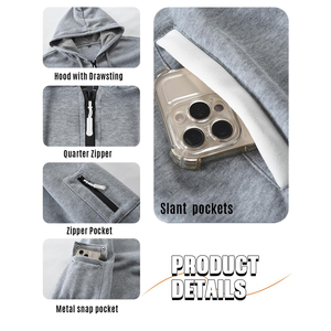 Sweat à capuche personnalisé pour homme en molleton 100 % coton respirant avec poche, coupe sportive classique, service OEM, hiver, basique, mélange de coton - Product Image 6