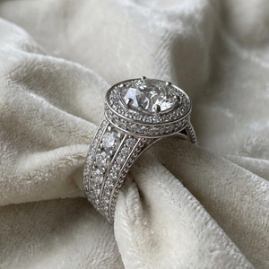 Round Cut Moissanite Diamond Halo Engagement <b>Ring</b> Hip Hop Style Men's Wedding <b>Ring</b> for Gift <b>Iced</b> Out 925 Sterling Silver Jewelry - Product Image 3