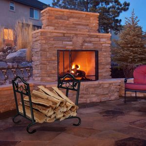Steel Foldable Firewood <b>Log</b> Rack Convenient Wood Storage <b>Holder</b> for Fireplaces Home Accessories - Product Image 6