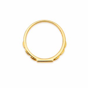 Gold Plated Diamond Square <b>Ring</b> Two Tone Pave Inlaid Signet Band <b>for</b> <b>Men</b> Women Party Gift - Product Image 4