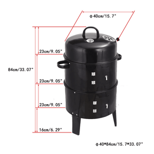 เตาบาร์บีคิวถ่านไม้สองชั้นสำหรับย่างและรมควันกลางแจ้ง - Product Image 3
