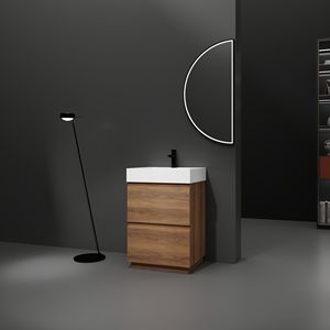 Mobili bagno moderni da 24 pollici a libera installazione con lavabo singolo sottolavello e doppio cassetto per bagni di piccole dimensioni - Product Image 3