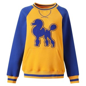 Sigma Gamma Rho Chenille Poodle Sweatshirt Women Yellow Blue <b>Raglan</b> Crewneck Pocket Pullover Sorority Casual <b>Top</b> - Product Image 2