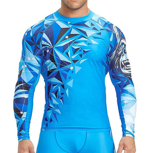 Camiseta de Compresión de Manga Corta con Cuello Redondo y Estampado por Sublimación para Hombre, Personalizada para Gimnasio, Fitness, MMA, BJJ - Product Image 1