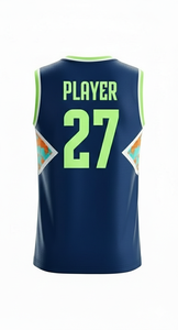 Custom Sublimated Basketball Jersey Set Teamname 27 Moisture Wicking Unisex Adult Sleeveless Athletic Wear All Seasons - Product Image 2