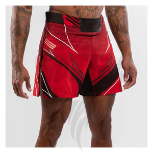 กางเกงชกมวยแบบยืดได้ พิมพ์ลายด้วยความร้อน ผลิตตามสั่ง ระบายอากาศได้ดี แห้งเร็ว สำหรับทุกเพศ เหมาะสำหรับมวยไทยและ MMA ทำจากโพลีเอสเตอร์ 100% - Product Image 2