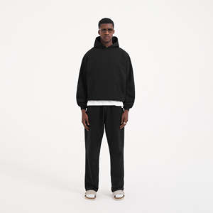 Ensemble de survêtement deux pièces à capuche pour homme, 100 % coton épais, décontracté, pour l'hiver, vente en gros - Product Image 6