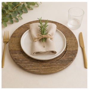 Handcrafted Eco-Friendly Mango Wood Charger <b>Plates</b> Natural Round Wooden Serving Dishes for Luxury Wedding Table <b>Decor</b> - Product Image 6
