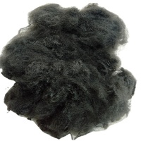 Fibre de polyester recyclée creuse 6D 100 % ignifuge, matériau de rembourrage noir uni brut, certifiée GRS, pour le filage
