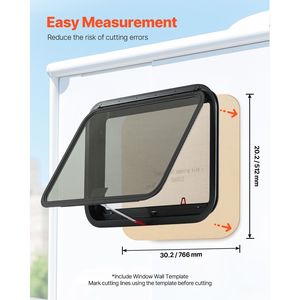 Anillo de embellecimiento para malla de ventana tintada de RV de 30" x 20" para paredes de 1 1/4" a 1 13/16" de grosor para ventana de salida de RV - Product Image 6