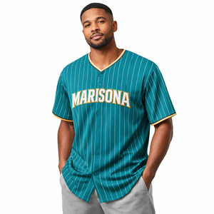 Camiseta de Béisbol Personalizada con Bordado, Cuello en V, Manga Corta, Secado Rápido, Transpirable, Antibacteriana, 100% Poliéster para Clubes y Equipos - Product Image 3