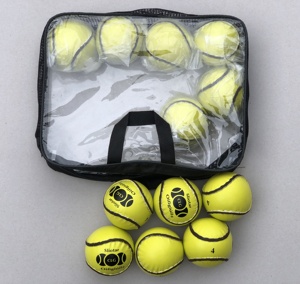 Haute qualité jaune GAA taille officielle 4 balles de squash cousues à la main CLG Logo cuir Hurling Sliotars - Product Image 1