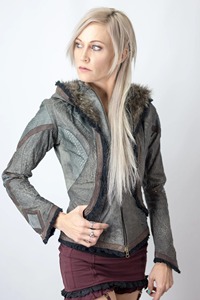 Veste en cuir de luxe à motif python pour femme, en cuir de vache véritable, collection mode, service OEM ODM, échantillons disponibles en gros - Product Image 1