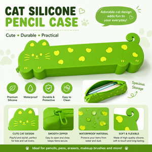 HauHaw Cat – trousse à crayons avec fermeture éclair, imperméable, pour l'école, le bureau, facile à nettoyer, multi-usages, pour papeterie de voyage - Product Image 6