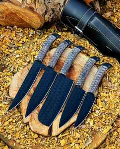 Juego de Cuchillos de Chef de Acero al Carbono con Revestimiento Negro Hechos a Mano con Funda, Cuchillos para Cortar Vegetales de Primera Calidad Hechos a Mano, Profesionales - Product Image 4