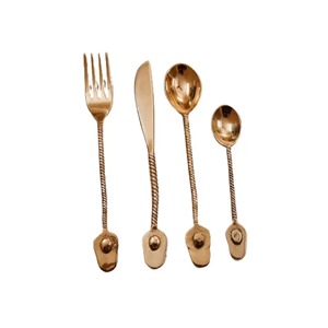 Ensemble de couverts en or mat, couverts modernes en acier inoxydable pour la cuisine, ensemble de couverts de luxe en or champagne, ensemble de couverts élégants - Product Image 4