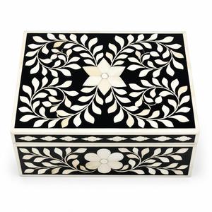 Boîte à bijoux décorative en résine bleue et blanche avec couvercle en bois, porte-papier pour la maison, l'hôtel, la salle de bain, boîte à bijoux avec couvercle, cadeau - Product Image 5