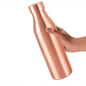 Handcrafted Pure <b>Copper</b> <b>Drinking</b> <b>Bottle</b> Reusable Water Container For Ayurvedic Wellness Healthy Lifestyle And Everyday Hydration - Product Image 1