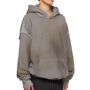 Custom <b>Men</b> Sun Faded Hoodie Heavyweight Cotton Fleece Oversized Vintage <b>Pullover</b> Wholesale Supplier - Product Image 2