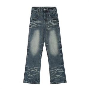 Jeans de Mezclilla de Lujo con Diseño Personalizado para Hombre, Lavados, Desgastados, con Agujeros, Estilo Slim Fit - Product Image 1