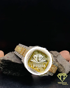 Two Tone Moissanite Diamond Watch 925 Sterling Silver Iced Out Square Dial <b>Wristwatch</b> Gift for Men Women - Product Image 2