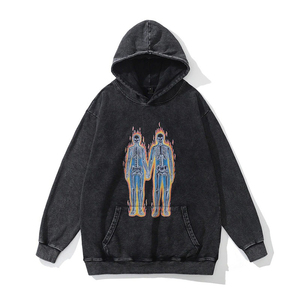 Latest Arrival Men's Acid <b>Wash</b> Hoodies 100% Cotton Streetwear for Adults Winter Wholesale Price 2 Pcs - Product Image 1