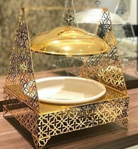Elegante calentador de alimentos tipo buffet, chapado en oro, de acero inoxidable, con tapa, para servicio de banquetes en hoteles, uso doméstico y hotelero. - Product Image 3