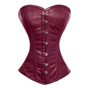 Women PU Leather Corset Firm <b>Control</b> Shapewear <b>Tummy</b> <b>Control</b> Button Front Design Adult Daily Wear - Product Image 1