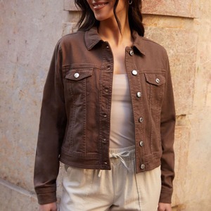 Nouvelle veste en jean personnalisée pour femme, automne, haute qualité, manches bouffantes, poche à rabat, boutonnée - Product Image 2