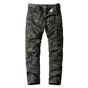 Men's Camouflage Cargo Pants Multi Pocket Tactical <b>Trousers</b> <b>Elastic</b> <b>Waist</b> Quick Dry Breathable Outdoor Workwear - Product Image 2