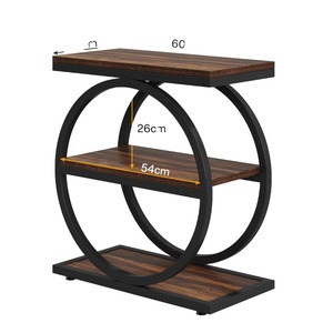 Modern 3-Tier Metal Storage Rack Durable <b>Standing</b> Table Organizer <b>Shelf</b> for Living Room - Product Image 3